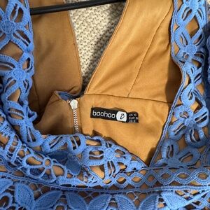 Periwinkle lace overlay dress